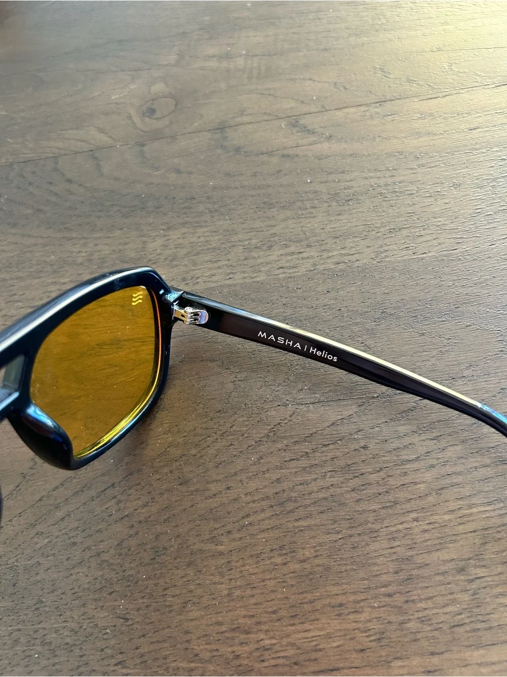 Neven Helios sunglasses yellow lens black frame polarized